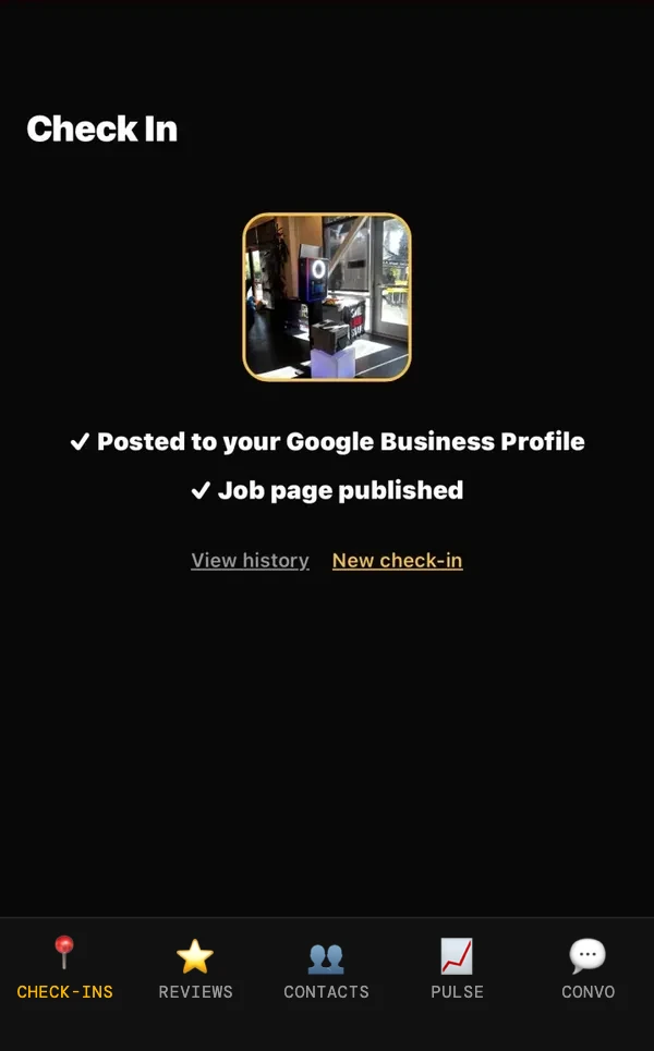 Confirmation screen reading posted to your Google Business Profile and job page published
