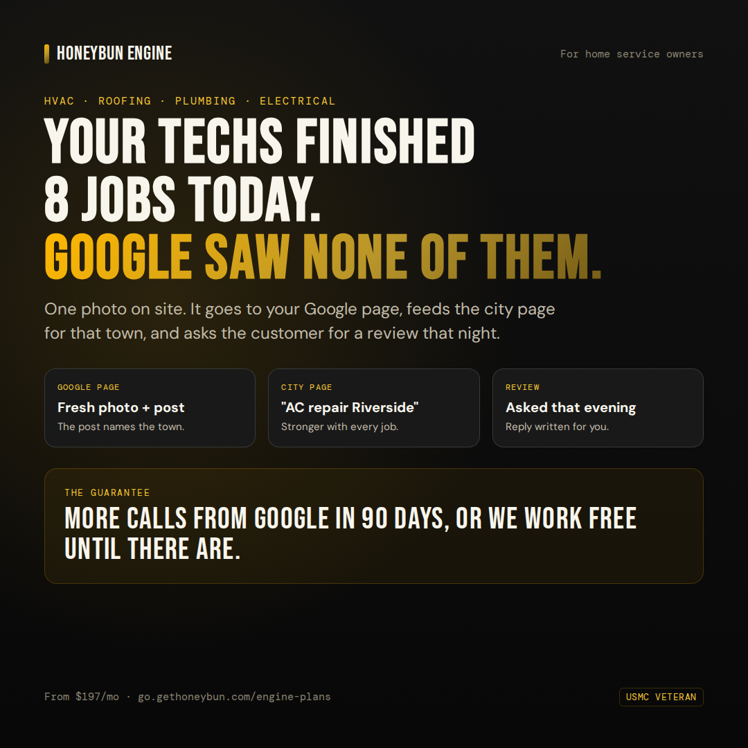 Ad: your techs finished 8 jobs today, Google saw none of them