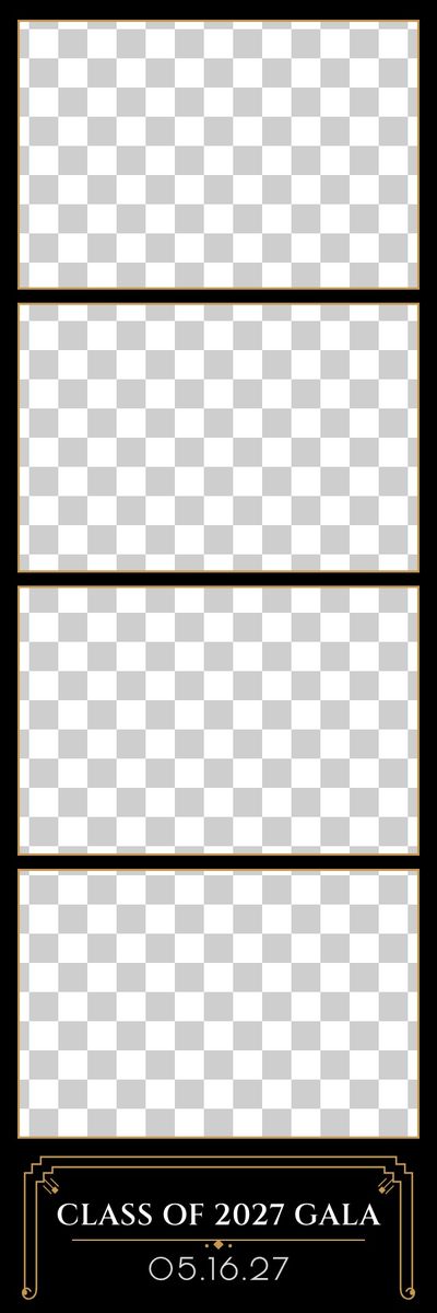 A black and gold art deco strip with four framed photos and a deco title panel